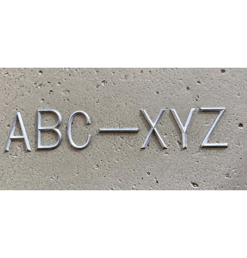 A-Z Set of Unmounted Lead Letters HAIR LINE
